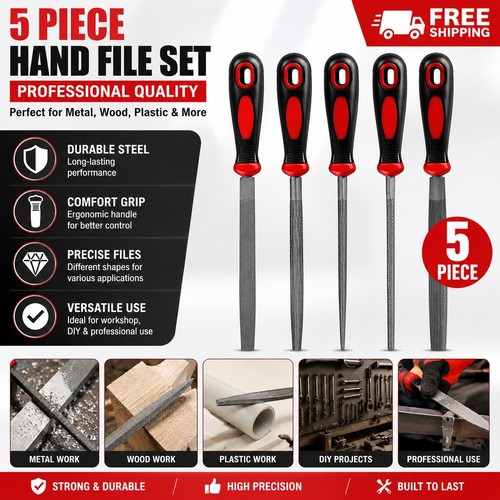 5pc metal file - metal, engineers