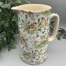 British Birds Wildlife Jug Kitchen Pitcher Flower Vase Heron Cross Pottery VGC!