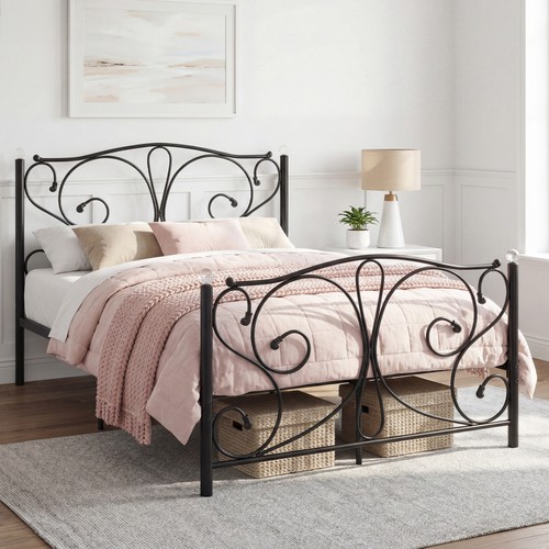 Crystal finials metal bed - crystal,