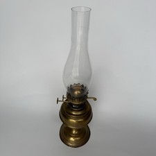 Antique brass duplex oil lamp - antique,