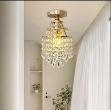 1pc Golden Artificial Crystal Modern Ceiling Light E27 Bulb Base Diameter 15cm
