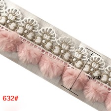 1M Faux Fur Pom Bobble Lace