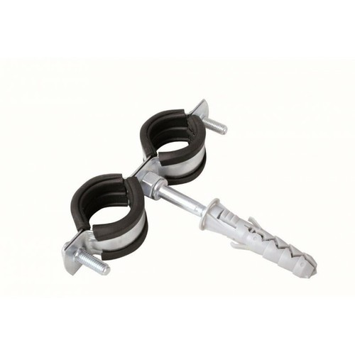 Rubber lined double pipe clamp - rubber,