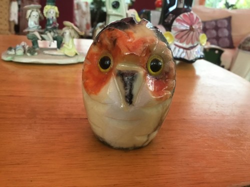Alabaster vintage owl - alabaster,
