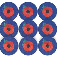 96 Sparkle Poppies Stickers