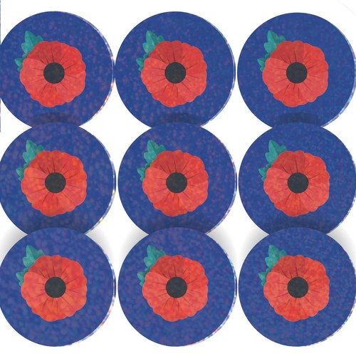 Sparkle poppies stickers - poppies,