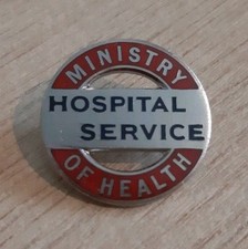 WW2 Ministry Of Health Hospital Service Enamel Lapel Badge