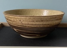 Vintage Studio Pottery  Matt Glazed Stoneware Art Pottery Bowl Brown faded mark