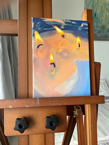 Candlelight oil painting - candlelight, on