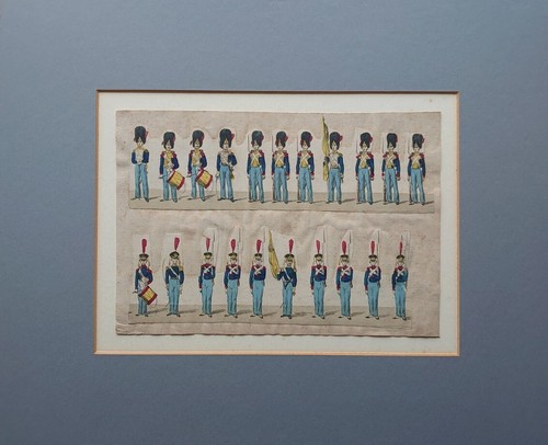 Vintage mounted military print - military,