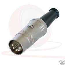 5 Pin Din Midi Connector. Rean NYS322. Silver Metal Body Silver Pins. NAIM Audio