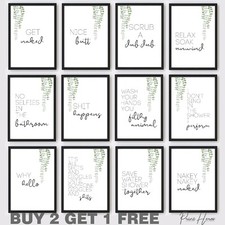  Bathroom Prints Wall Funny Art Toilet Home Pictures Minimalist Quote Decor