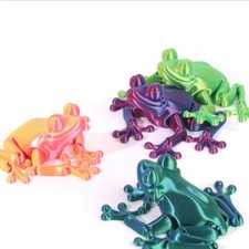 PLA 3D Printed Frog Model Multi-jointed Mini Tree Frog Doll  Desktop Decoration