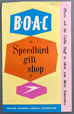 BOAC SPEEDBIRD GIFT SHOP VINTAGE AIRLINE BROCHURE B.O.A.C. 1950'S SHOPPING  