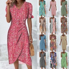 Ladies PRINTED Boho Wrap Dress