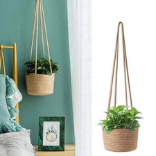Hanging Planter Basket Indoor,  Flower Plant Pots, Cotton Rope Woven, 60cm