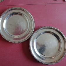 2 x J.LYONS & Co.VINTAGE SILVER PLATED ROUND PLATTERS 10" BY ELKINGTON & Co.