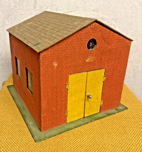 Vintage wooden toy garage - vintage,