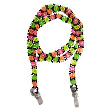 Hand Beaded Daisy Chain Glasses Holder Strap Mexican Neon Flowers 66 cm