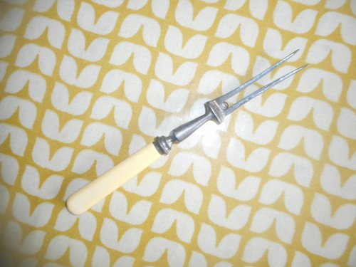 Old meat fork stainless bone - old, fork,