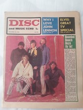 DISC AND MUSIC ECHO 1S, NOV, 30, 1968. BEACH BOYS, LENNON, ELVIS