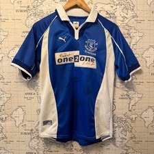 Everton FC 2001-2002 Rare Home Jersey Football Shirt, Signed, Campbell, Naysmith