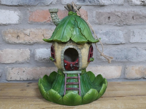 Green bird house feeder - green,