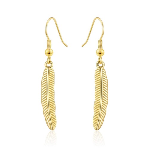 18k gold plated feather - 18k,