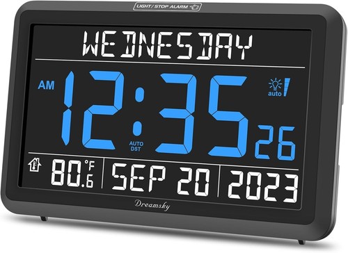 Digital clock with date - clock, and