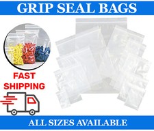 GRIP SEAL CLEAR BAGS SELF RESEALABLE MINI POLY PLASTIC BAGGIES ZIP LOCK AllSizes