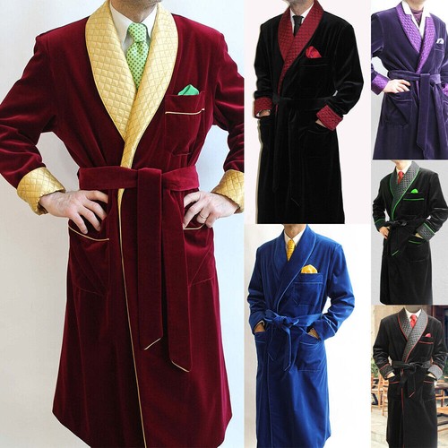 Velvet quilted robe for men - velvet,