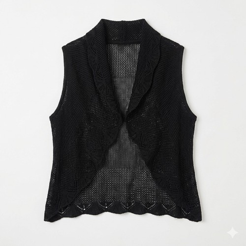 Black crochet knit - knit, bolero