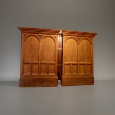 ANTIQUE OAK WALL PANELLING - Pair Of Matching / BAR , GOTHIC / CASTLE - SALVAGED