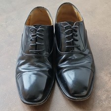 John White Shoes Size UK8.5 Mens Formal Black Brogues Leather Lace Up Shoes