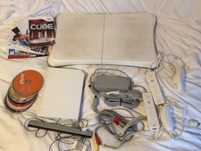 Nintendo Wii Console with Games and Wii Balance Board. Needs New Sensor Bar