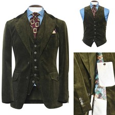 Army Green Corduroy Suits for