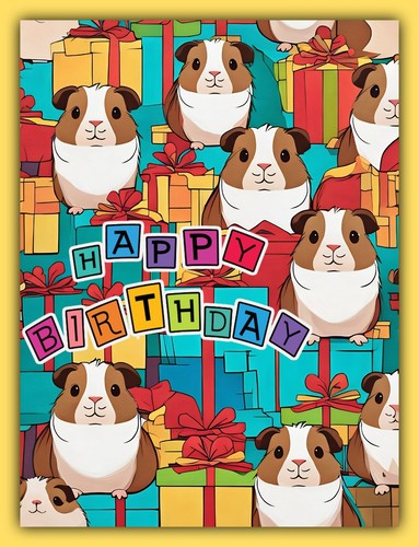 Guinea pigs greeting - greeting, card