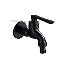 Matte Black Garden Sink Single Cold Water Faucet Bathroom Washing Machine Taps