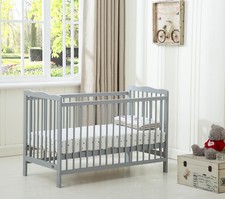 MCC®  Grey Brooklyn Baby Cot Crib With Water repellent Mattress 