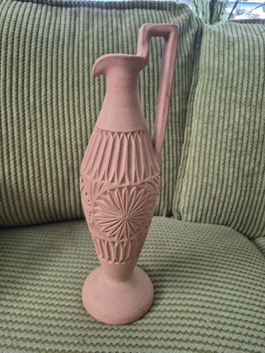 Unmarked tall terracotta - terracotta, wine