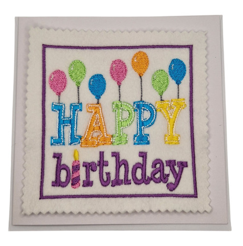 Embroidered birthday balloons - birthday,