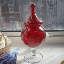 Vintage Ruby Red Glass Lidded