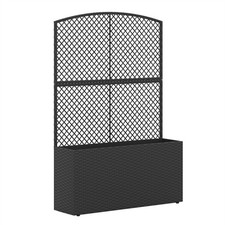Black PE Rattan Raised Garden