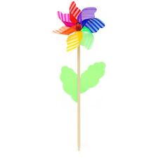 Multicoloured Striped Garden Windmill 45Cm