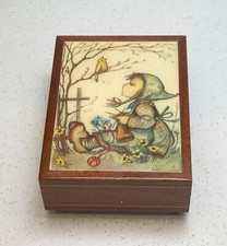 Vintage Swiss Music Box West Germany Hummel Girl Reuge "Oh What a Morning"