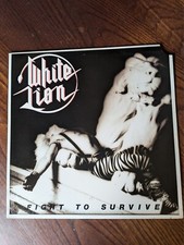White Lion – Fight To Survive - 12" Vinyl Record Album LP 1987 US Reissue SLAM1