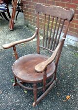 Edwardian antique Thonet style bentwood rocking verandah armchair fireside chair