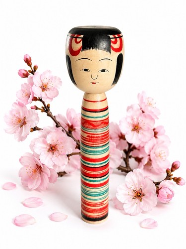 Traditional stripe kokeshi - stripe,
