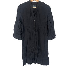 Maeve Anthropologie Women's Size 4 Popover Mini Shirt Dress Black