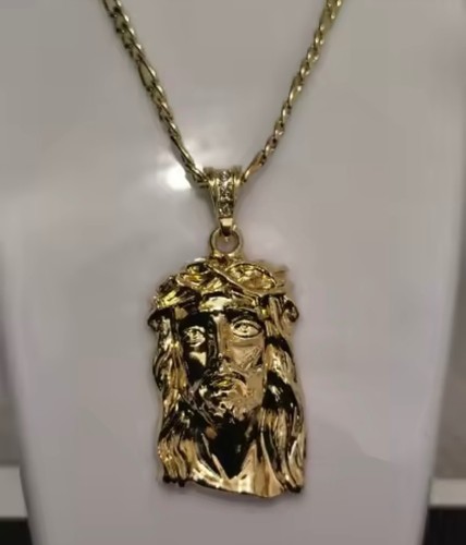 Gold tone jesus - jesus, piece